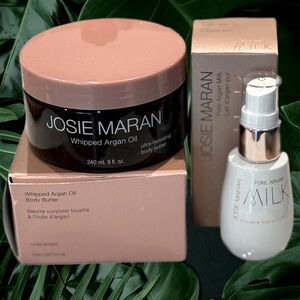 Josie Maran body butter and hydrating milk together. Old packaging.Never used